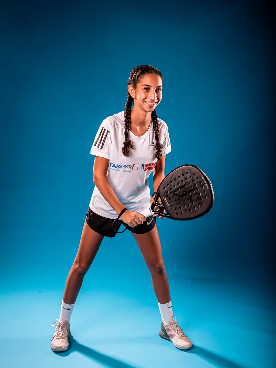 Young athlete in the Women in Sports shirt